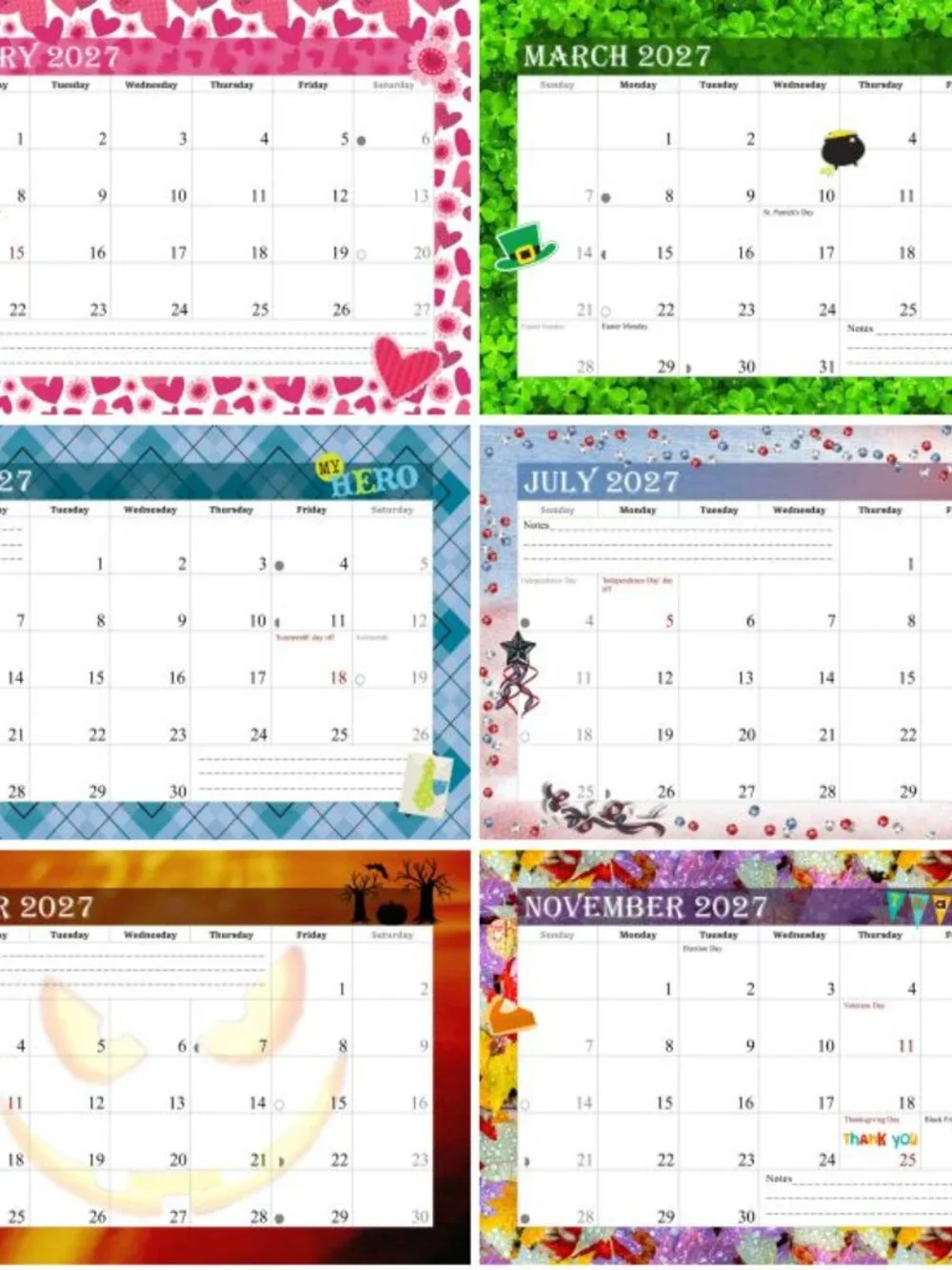 Personalized Custom 2027 Personalized Custom - 12 Months Calendar 8.5x11In. #08